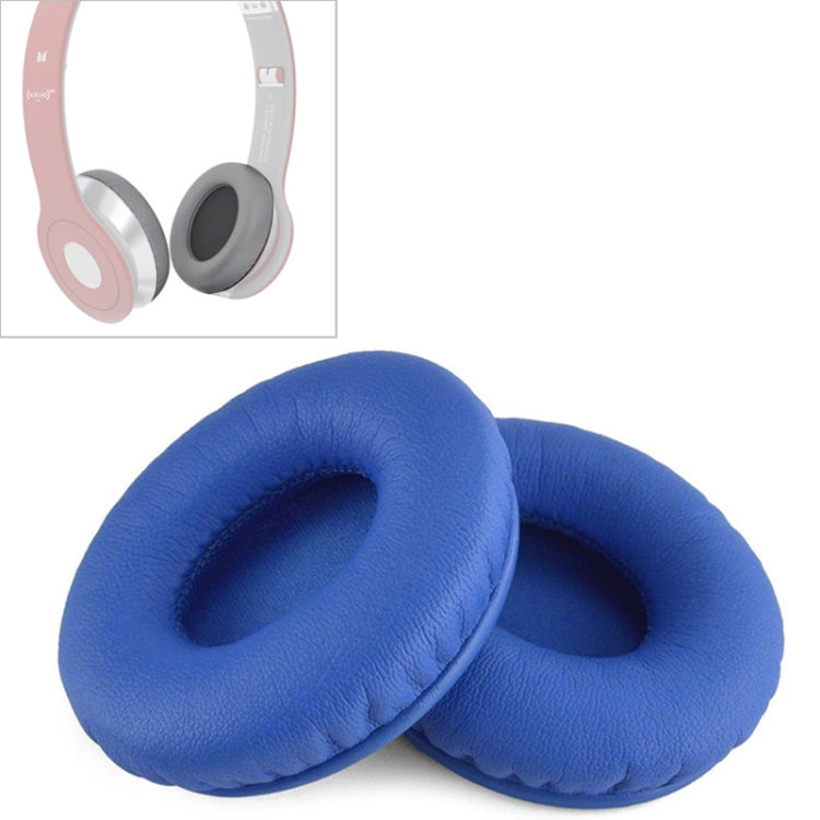 2 PCS For Beats Solo HD / Solo 1.0 Headphone Protective Leather Cover Sponge Earmuffs(Blue) - Earmuff & Pad by PMC TechLife | Online Shopping South Africa | PMC TechLife