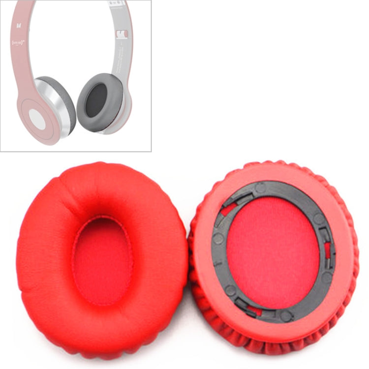 2 PCS For Beats Solo HD / Solo 1.0 Headphone Protective Leather Cover Sponge Earmuffs (Red) - Earmuff & Pad by PMC TechLife | Online Shopping South Africa | PMC TechLife