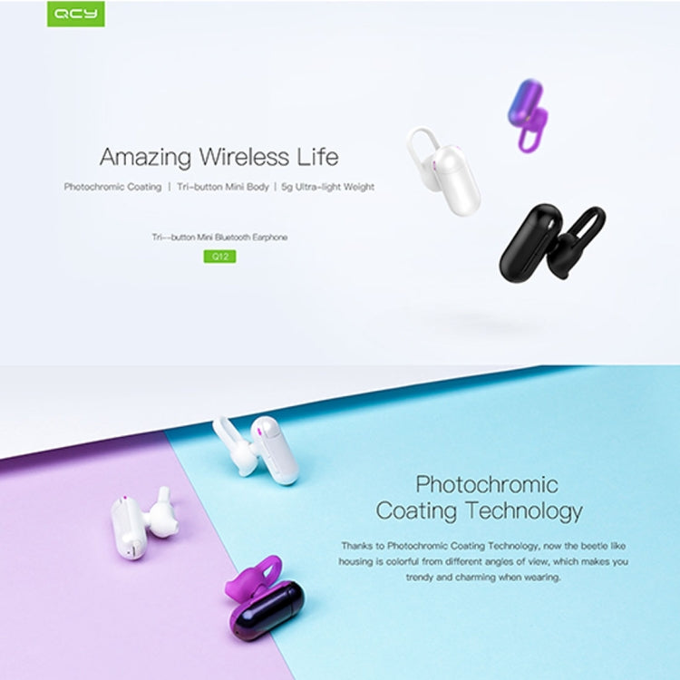QCY Q12 Mini Ultra-light Wireless V4.1 Bluetooth Earphones with Mic, For iPad, iPhone, Galaxy, Huawei, Xiaomi, LG, HTC and Other Smart Phones(Black) - free shipping - PMC TechLife - Order now!