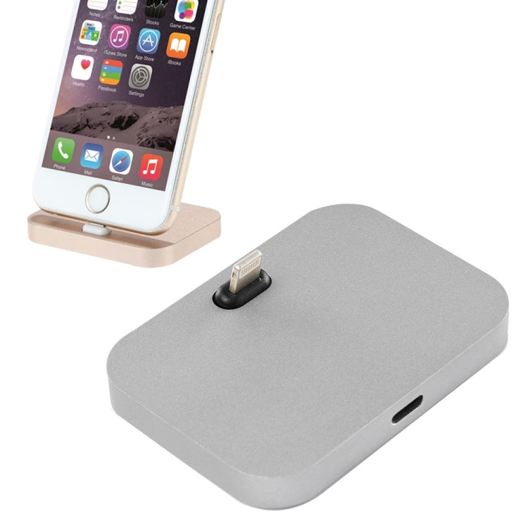 8 Pin Stouch Aluminum Desktop Station Dock Charger for iPhone(Grey) - USB Charger by PMC TechLife | Online Shopping South Africa | PMC TechLife