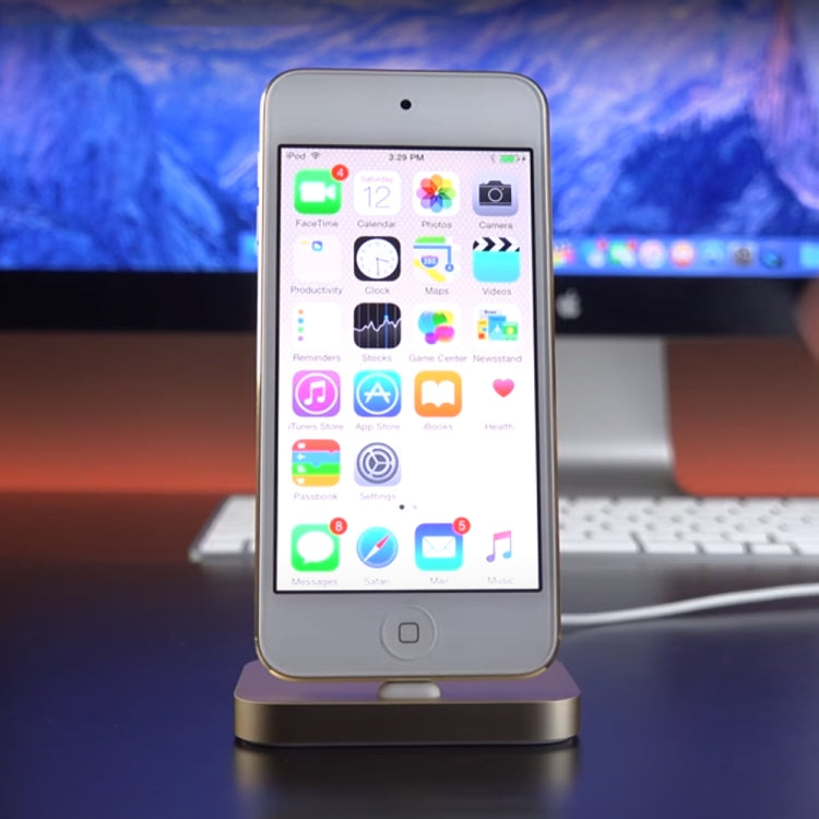 8 Pin Stouch Aluminum Desktop Station Dock Charger for iPhone(Silver) - USB Charger by PMC TechLife | Online Shopping South Africa | PMC TechLife