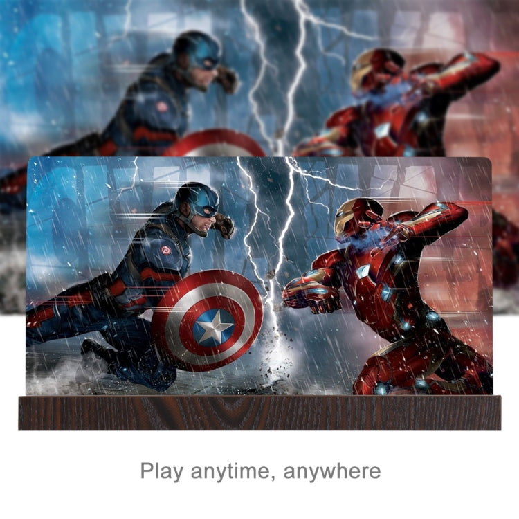 12.0 inch Universal Foldable Portable Wood + Organic Glass Eyeshield 3D Video Mobile Phone Screen Magnifier Bracket Enlarge with Holder for All Smartphones, Size: 260*190*8mm(White) - Screen Magnifier by PMC TechLife | Online Shopping South Africa | PMC TechLife