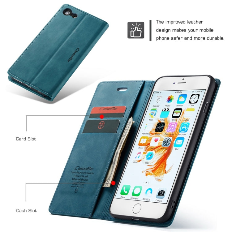 CaseMe-013 Multifunctional Retro Frosted Horizontal Flip Leather Case for iPhone 6 Plus / 6s Plus, with Card Slot & Holder & Wallet(Blue) - More iPhone Cases by CaseMe | Online Shopping South Africa | PMC TechLife | Buy Now Pay Later Mobicred