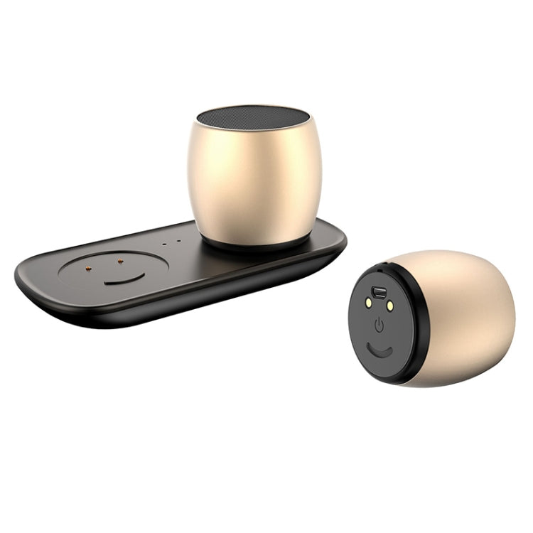 SARDiNE F1 Aluminium Alloy Stereo Wireless Bluetooth Speaker with Charging Dock, Support Hands-free(Gold) - free shipping - PMC TechLife - Order now!