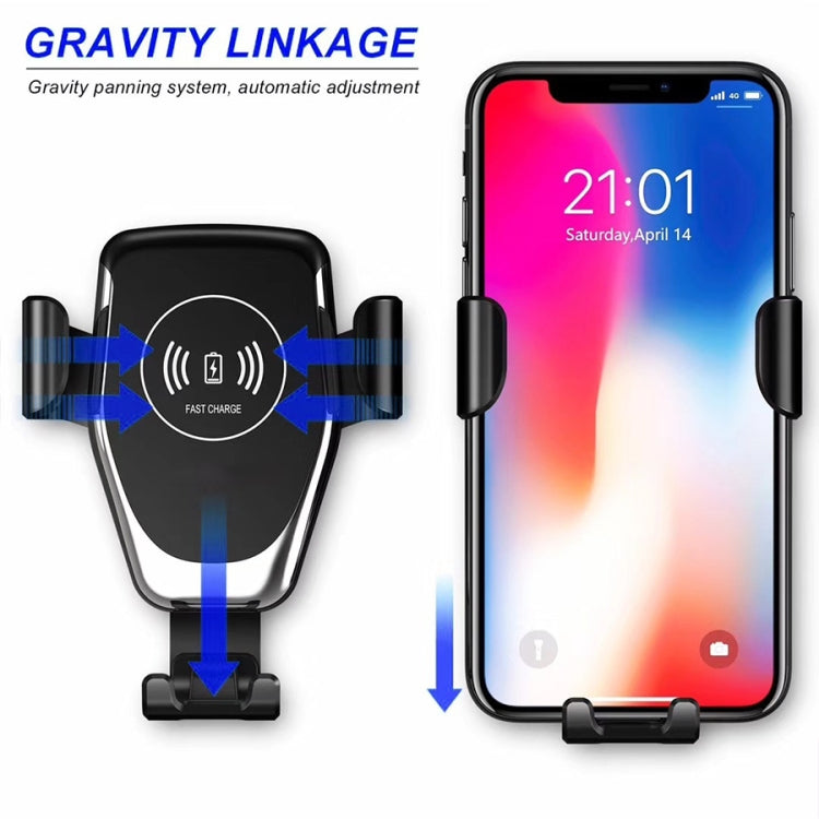 C6 Gravity Induction Car Qi Wireless Charger Fast Charging Air Vent Phone Holder(Black) - Car Holders by PMC TechLife | Online Shopping South Africa | PMC TechLife
