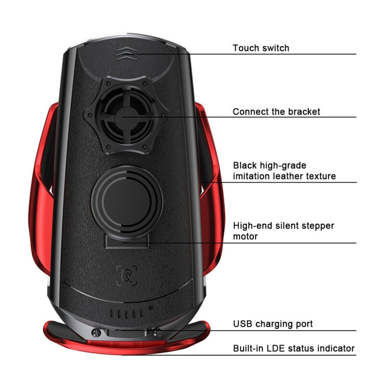 Q2 15W Universal Rotation Infrared Induction Magnetic Car Wireless Charging Mobile Phone Holder with Micro USB + 8 Pin + Type-C / USB-C Magnetic Connector(Black) - free shipping - PMC TechLife - Order now!