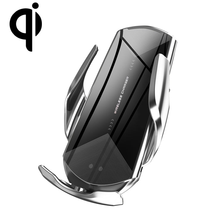 Q2 15W Universal Rotation Infrared Induction Magnetic Car Wireless Charging Mobile Phone Holder with Micro USB + 8 Pin + Type-C / USB-C Magnetic Connector(Silver) - Wireless Charger Holders by PMC TechLife | Online Shopping South Africa | PMC TechLife