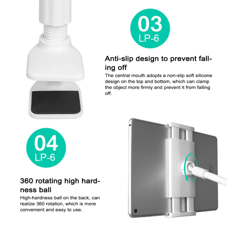 UBN-20 Universal 360 Degrees Rotating Detachable Three-stage Lazy Bracket Mobile Phone / Tablet Desktop Bracket (Grey) - Desktop Holder by PMC TechLife | Online Shopping South Africa | PMC TechLife