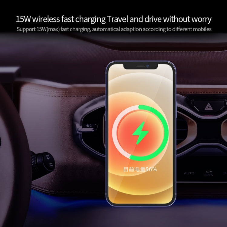 X16 Magsafe Car Air Outlet Vent Mount Clamp Holder 15W Fast Charging Qi Magnetic Wireless Charger(Black) - Wireless Charger Holders by PMC TechLife | Online Shopping South Africa | PMC TechLife