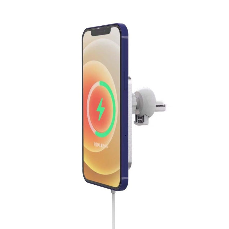 X16 Magsafe Car Air Outlet Vent Mount Clamp Holder 15W Fast Charging Qi Magnetic Wireless Charger(White) - Wireless Charger Holders by PMC TechLife | Online Shopping South Africa | PMC TechLife