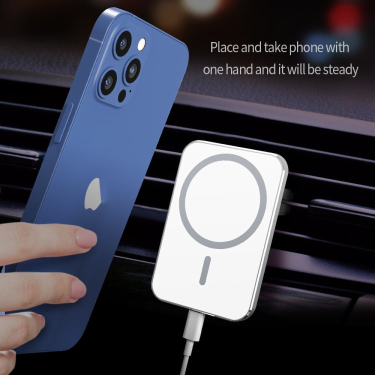 X16 Magsafe Car Air Outlet Vent Mount Clamp Holder 15W Fast Charging Qi Magnetic Wireless Charger(White) - Wireless Charger Holders by PMC TechLife | Online Shopping South Africa | PMC TechLife