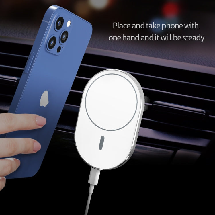 X19 Magsafe Car Air Outlet Vent Mount Clamp Holder 15W Fast Charging Qi Magnetic Wireless Charger(Black) - free shipping - PMC TechLife - Order now!