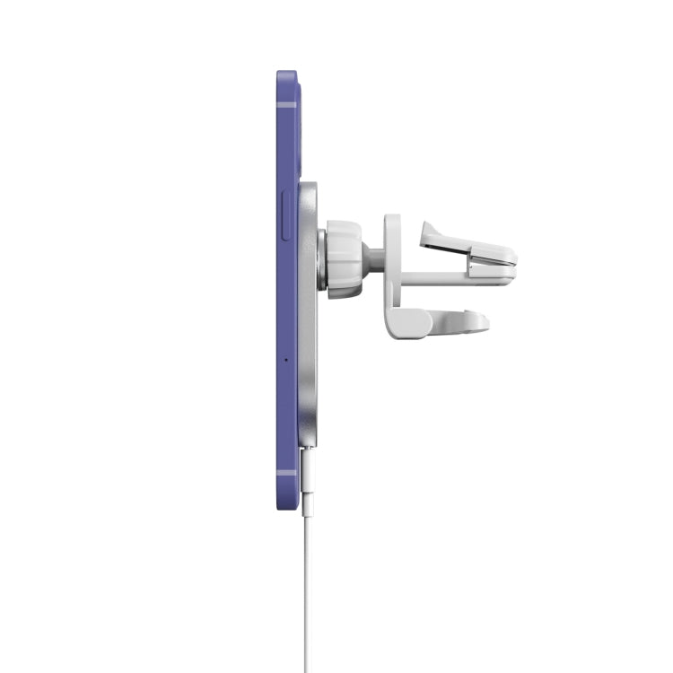 X19 Magsafe Car Air Outlet Vent Mount Clamp Holder 15W Fast Charging Qi Magnetic Wireless Charger(White) - free shipping - PMC TechLife - Order now!