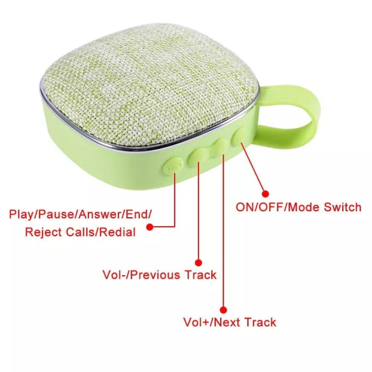X25new Cloth Texture Square Portable Mini Bluetooth Speaker, Support Hands-free Call & TF Card & AUX(Green) - Mini Speaker by PMC TechLife | Online Shopping South Africa | PMC TechLife
