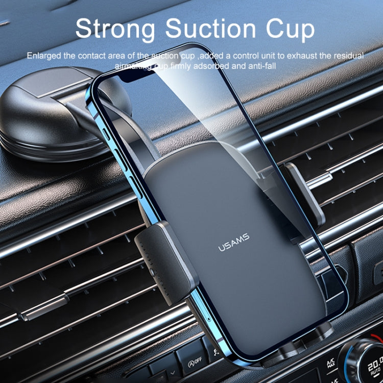 USAMS ZJ063 Car Center Console Retractable Phone Holder for 4.7-7.2 inch Mobile Phones (Black) - Universal Car Holders by USAMS | Online Shopping South Africa | PMC TechLife | Buy Now Pay Later Mobicred