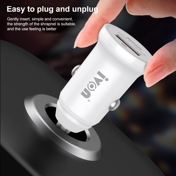 IVON CC45 20W PD 3.0 USB-C / Type-C + QC 3.0 USB Port Mini Car Charger - Car Charger by IVON | Online Shopping South Africa | PMC TechLife