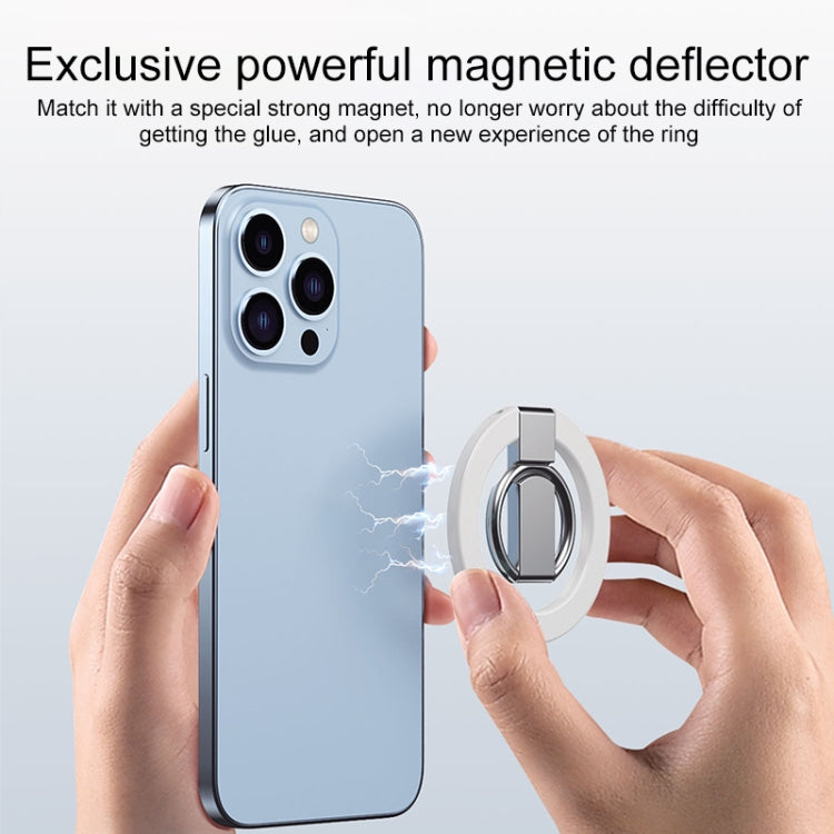 MagSafe Magnetic Adhesive Free Double Joint Ring Holder For iPhone 13 Series / iPhone 12 Series(White) - Ring Holder by PMC TechLife | Online Shopping South Africa | PMC TechLife