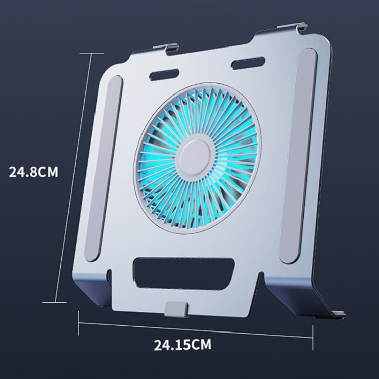 R-JUST HZ25 3.5W Aluminum Alloy Large Turbo Desktop Fan Cooling Laptop Stand(Silver) - free shipping - PMC TechLife - Order now!