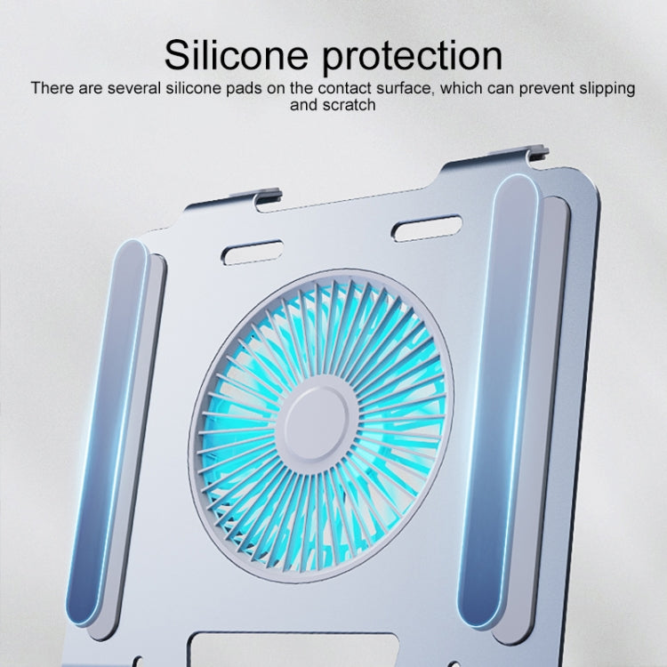 R-JUST HZ25 3.5W Aluminum Alloy Large Turbo Desktop Fan Cooling Laptop Stand(Grey) - free shipping - PMC TechLife - Order now!