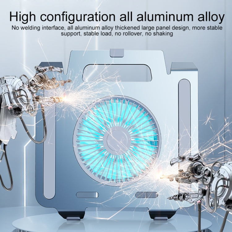 R-JUST HZ25 3.5W Aluminum Alloy Large Turbo Desktop Fan Cooling Laptop Stand(Silver) - free shipping - PMC TechLife - Order now!