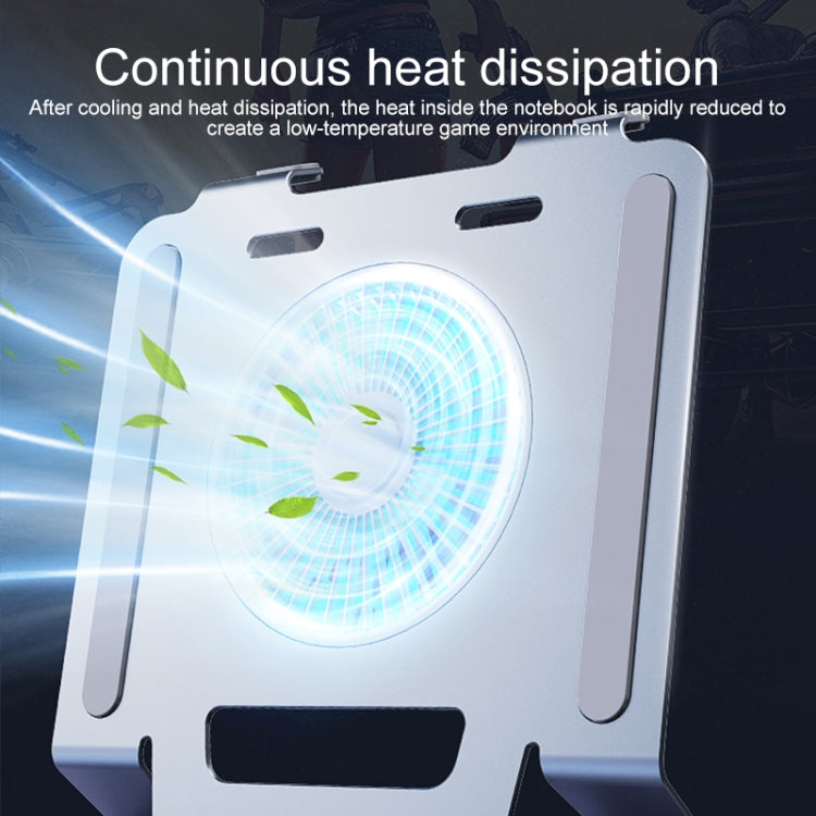 R-JUST HZ25 3.5W Aluminum Alloy Large Turbo Desktop Fan Cooling Laptop Stand(Grey) - free shipping - PMC TechLife - Order now!