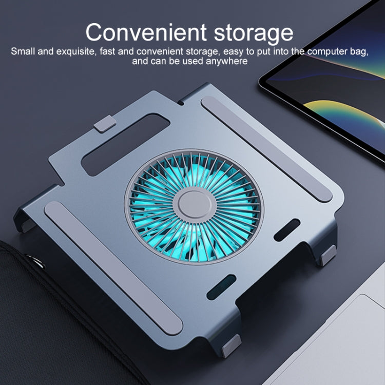 R-JUST HZ25 3.5W Aluminum Alloy Large Turbo Desktop Fan Cooling Laptop Stand(Grey) - free shipping - PMC TechLife - Order now!