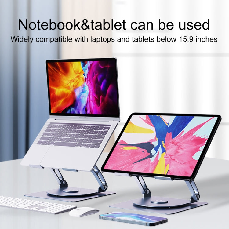 R- JUST HZ08-1 Rotating Two Holes Lifting Laptop Stand (Grey) - free shipping - PMC TechLife - Order now!