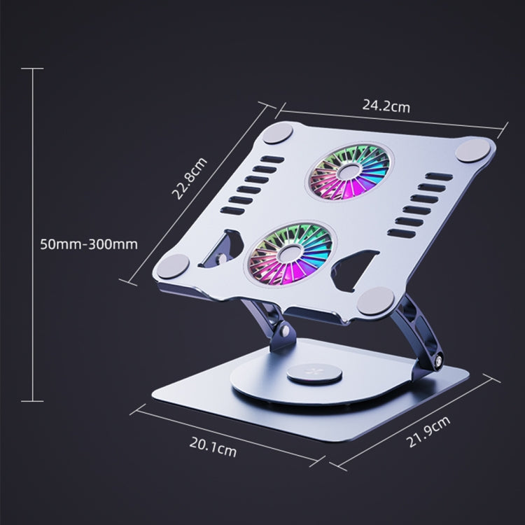 R- JUST HZ13-1 Rotating Foldable Multi-Angle Aluminum Alloy Laptop Fan Bracket (Silver) - free shipping - PMC TechLife - Order now!