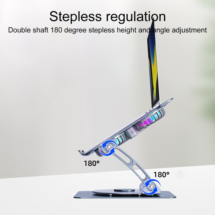 R- JUST HZ13-1 Rotating Foldable Multi-Angle Aluminum Alloy Laptop Fan Bracket (Silver) - free shipping - PMC TechLife - Order now!