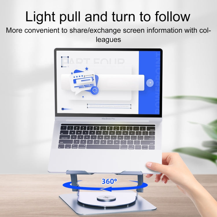 R- JUST HZ22-1 Rotating Dual-purpose Desktop Fan Aluminum Alloy Laptop Stand (Grey) - MacBook Holder by R-JUST | Online Shopping South Africa | PMC TechLife | Buy Now Pay Later Mobicred