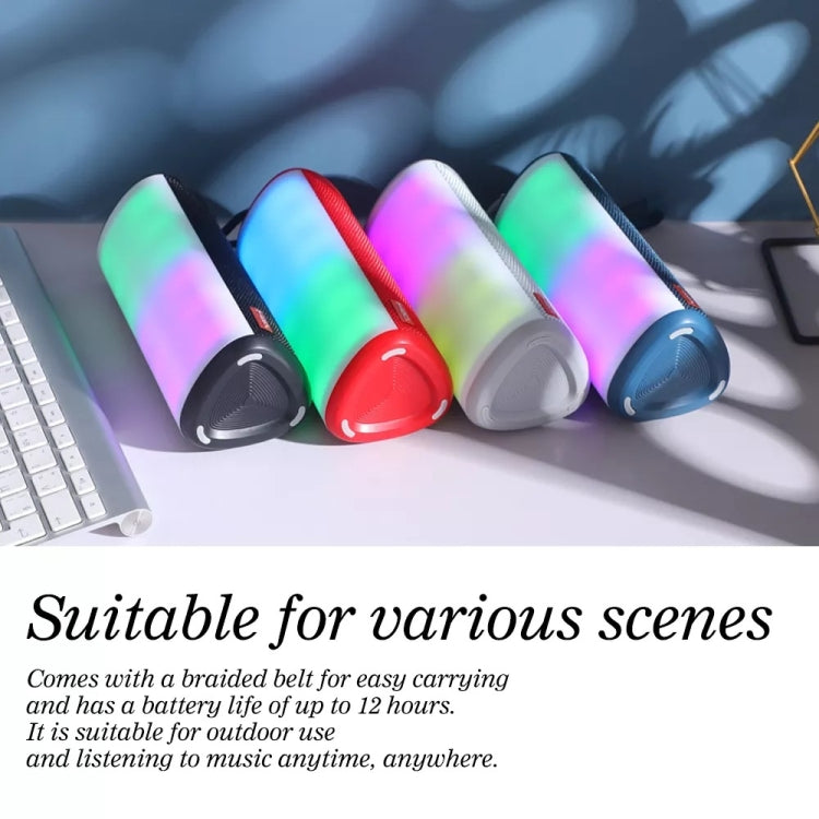 T&G TG357 Portable Wireless Bluetooth Speaker Outdoor Subwoofer with RGB Colorful Light & TWS(Grey) - Desktop Speaker by T&G | Online Shopping South Africa | PMC TechLife | Buy Now Pay Later Mobicred