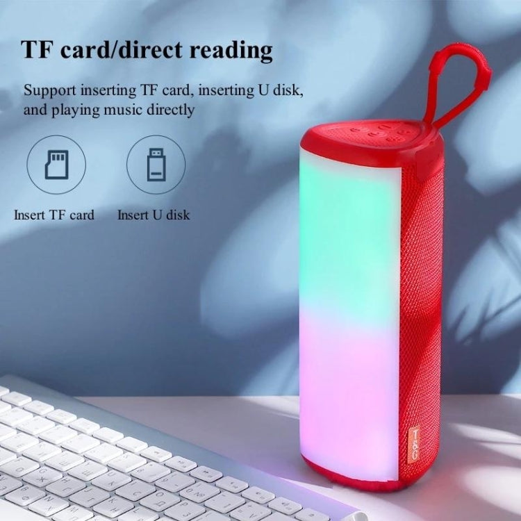 T&G TG357 Portable Wireless Bluetooth Speaker Outdoor Subwoofer with RGB Colorful Light & TWS(Grey) - Desktop Speaker by T&G | Online Shopping South Africa | PMC TechLife | Buy Now Pay Later Mobicred