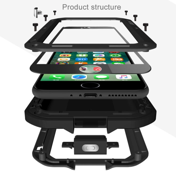 LOVE MEI for  iPhone 7 Professional and Powerful Dustproof Shockproof Anti-slip Metal Protective Case(Black) - More iPhone Cases by LOVE MEI | Online Shopping South Africa | PMC TechLife | Buy Now Pay Later Mobicred