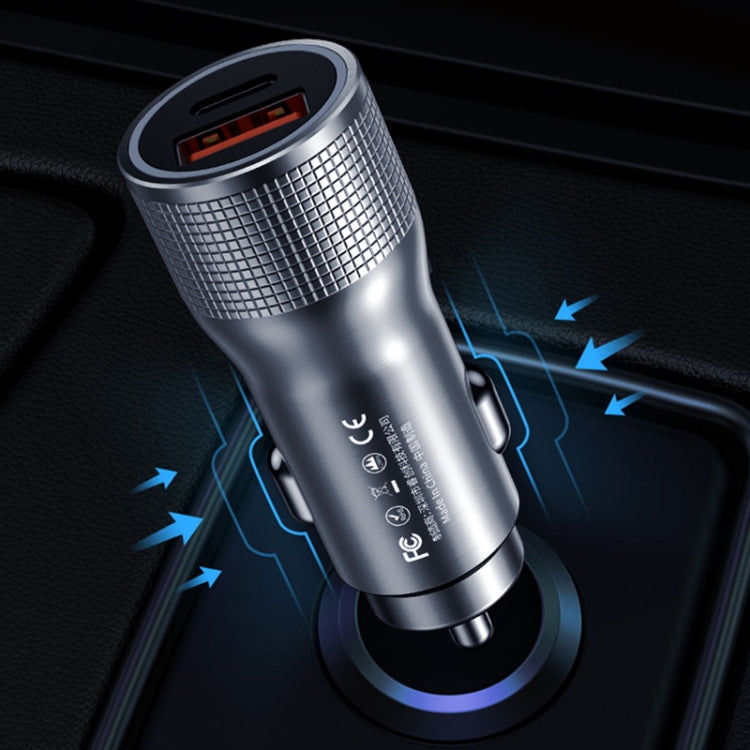 WK WP-C30 20W QC3.0 USB + PD UB-C / Type-C Interface Flash Series Car Fast Charger(Silver) - free shipping - PMC TechLife - Order now!