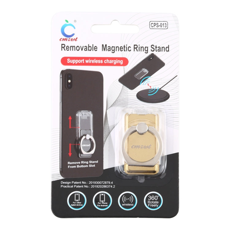 CPS-013 360 Degrees Rotate Freely Removable Magnetic Ring Stand Phone Holder, Support Wireless Charging(Gold) - Ring Holder by PMC TechLife | Online Shopping South Africa | PMC TechLife
