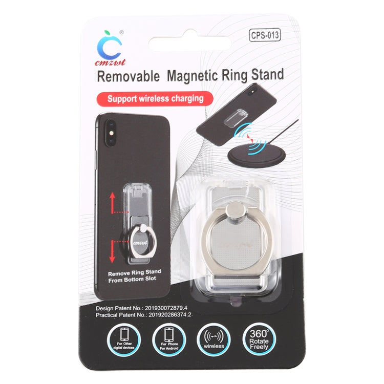 CPS-013 360 Degrees Rotate Freely Removable Magnetic Ring Stand Phone Holder, Support Wireless Charging(Silver) - Ring Holder by PMC TechLife | Online Shopping South Africa | PMC TechLife