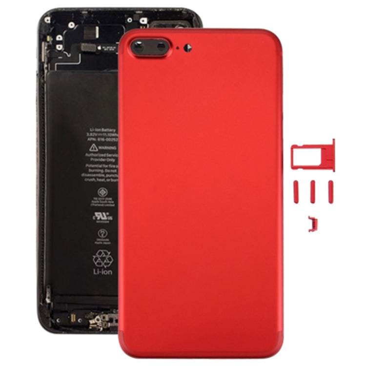 6 in 1 for iPhone 7 Plus (Back Cover (With Camera Lens)  + Card Tray + Volume Control Key + Power Button + Mute Switch Vibrator Key + Sign) Full Assembly Housing Cover(Red) - Back Cover by PMC TechLife | Online Shopping South Africa | PMC TechLife