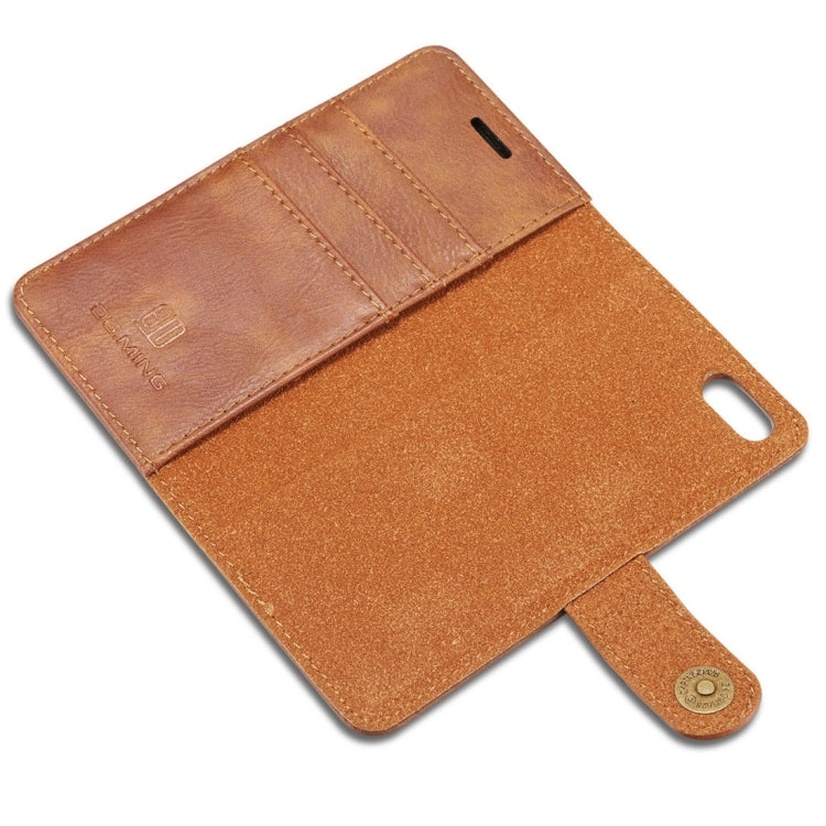 DG.MING For iPhone SE 2020 & 8 & 7  Crazy Horse Texture Horizontal Flip Detachable Magnetic Protective Case with Holder & Card Slots & Wallet(Brown) - More iPhone Cases by DG.MING | Online Shopping South Africa | PMC TechLife | Buy Now Pay Later Mobicred