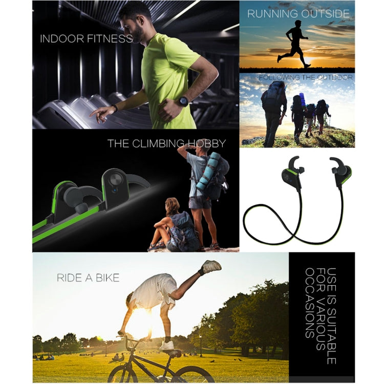 S20 Magnetic Switch Sweatproof Motion Wireless Bluetooth In-Ear Headset with Indicator Light  & Mic, Distance: 10m, For iPad, Laptop, iPhone, Samsung, HTC, Huawei, Xiaomi, and Other Smart Phones(Green) - free shipping - PMC TechLife - Order now!