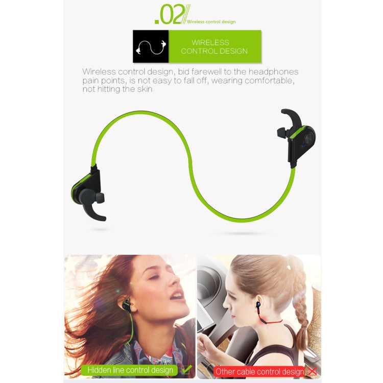 S20 Magnetic Switch Sweatproof Motion Wireless Bluetooth In-Ear Headset with Indicator Light  & Mic, Distance: 10m, For iPad, Laptop, iPhone, Samsung, HTC, Huawei, Xiaomi, and Other Smart Phones(Green) - free shipping - PMC TechLife - Order now!