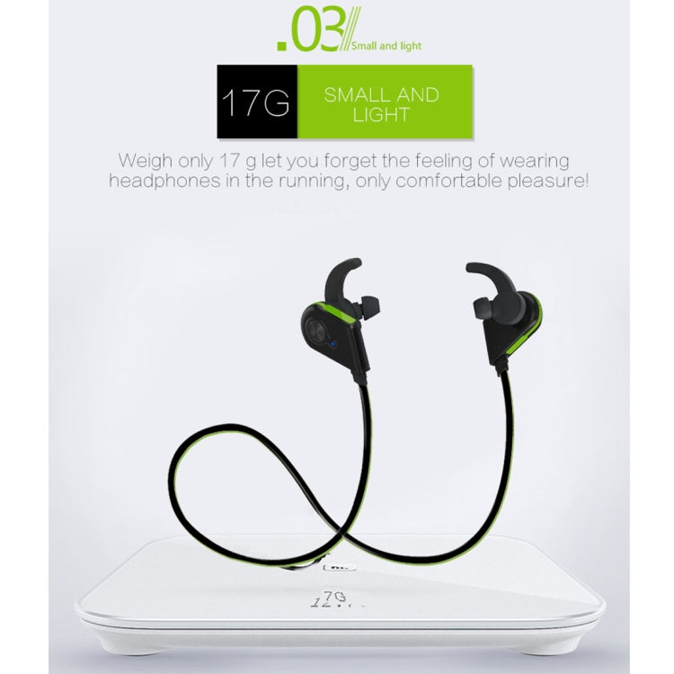 S20 Magnetic Switch Sweatproof Motion Wireless Bluetooth In-Ear Headset with Indicator Light  & Mic, Distance: 10m, For iPad, Laptop, iPhone, Samsung, HTC, Huawei, Xiaomi, and Other Smart Phones(Green) - free shipping - PMC TechLife - Order now!