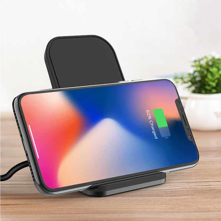 HAMTOD M5 15W Intelligent Dual Coil Design Qi Standard Holder Wireless Charger with Indicator Light, Support Fast Charging(Black) - Wireless Charger by HAMTOD | Online Shopping South Africa | PMC TechLife | Buy Now Pay Later Mobicred