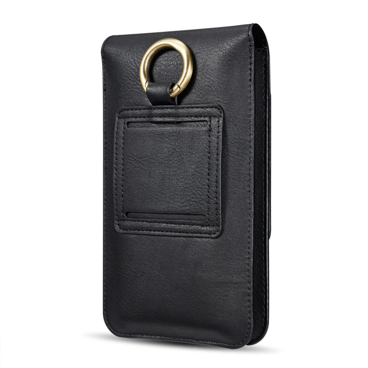 DG.MING Universal Cowskin Leather Protective Case Waist Bag with Card Slots & Hook, For iPhone, Samsung, Sony, Huawei, Meizu, Lenovo, ASUS, Oneplus, Xiaomi, Cubot, Ulefone, Letv, DOOGEE, Vkworld, and other Smartphones Below 5.2 inch(Black) - More iPhone Cases by DG.MING | Online Shopping South Africa | PMC TechLife | Buy Now Pay Later Mobicred