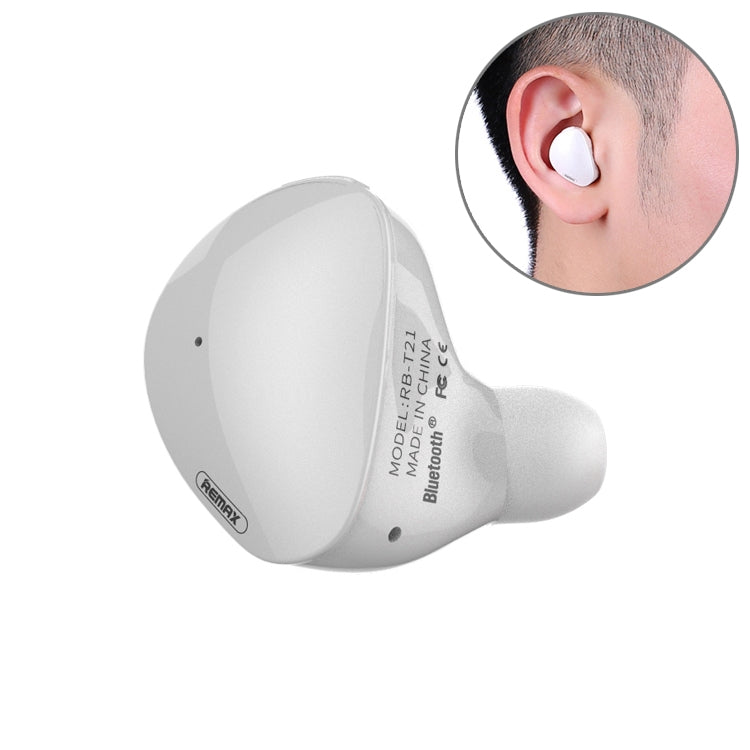 REMAX RB-T21 Mini In-Ear Wireless Bluetooth V4.1 Earphones, For iPad, iPhone, Galaxy, Huawei, Xiaomi, LG, HTC and Other Smart Phones(White) - free shipping - PMC TechLife - Order now!