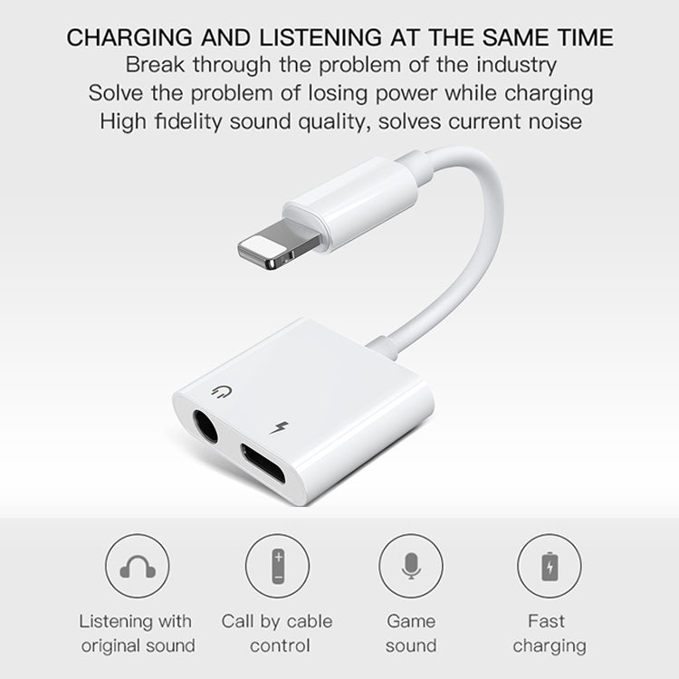 JOYROOM S-Y104 Ben Series Apple 3.5+Lightning Adapter, Length: 1.2m(White) - Earphone Adapter by JOYROOM | Online Shopping South Africa | PMC TechLife