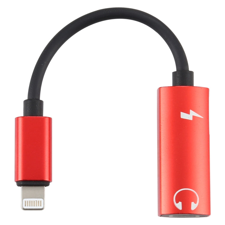 2 in 1 8 Pin Male to Dual 8 Pin Female Charging and Listening to Music Audio Earphone Adapter, Compatible with All IOS Systems(Red) - Earphone Adapter by PMC TechLife | Online Shopping South Africa | PMC TechLife