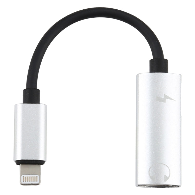 2 in 1 8 Pin Male to Dual 8 Pin Female Charging and Listening to Music Audio Earphone Adapter, Compatible with All IOS Systems(Silver) - Earphone Adapter by PMC TechLife | Online Shopping South Africa | PMC TechLife