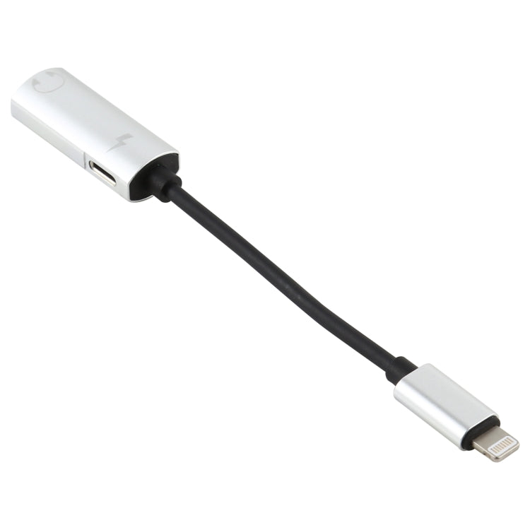 2 in 1 8 Pin Male to Dual 8 Pin Female Charging and Listening to Music Audio Earphone Adapter, Compatible with All IOS Systems(Silver) - Earphone Adapter by PMC TechLife | Online Shopping South Africa | PMC TechLife