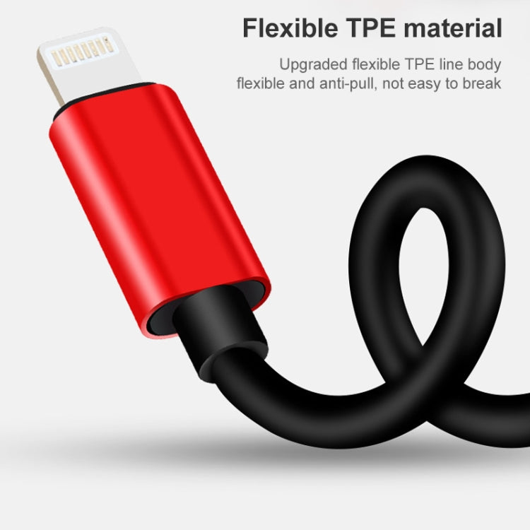 2 in 1 8 Pin Male to Dual 8 Pin Female Charging and Listening to Music Audio Earphone Adapter, Compatible with All IOS Systems(Red) - Earphone Adapter by PMC TechLife | Online Shopping South Africa | PMC TechLife