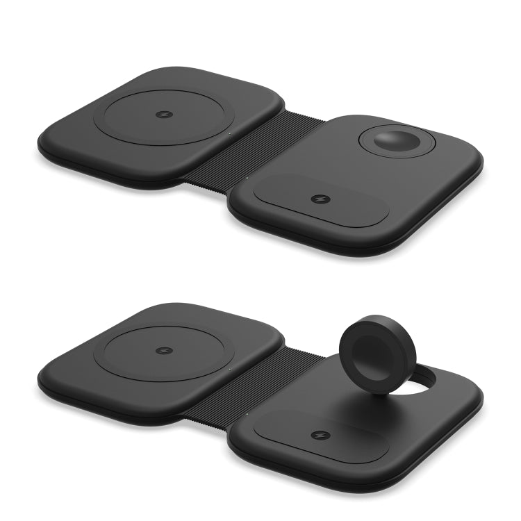 F20 3 in 1 15W Multi-function Magnetic Folding Wireless Charger for iPhone Series & Apple Watches & AirPods(Black) - Wireless Charger by PMC TechLife | Online Shopping South Africa | PMC TechLife